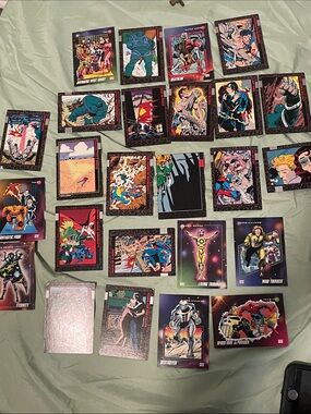 Sets of 8 dc 1992 Vintage Superhero Trading Card Lot - Colorful Comic Art